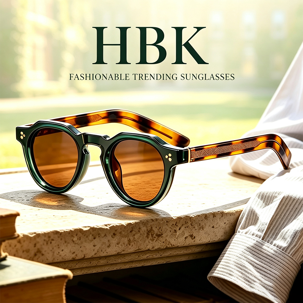 Винтажные круглые солнцезащитные очки HBK для мужчин и женщин: высококачественные, в толстом стиле, новые, для активного отдыха, путешествий, бизнеса, вождения, декоративные