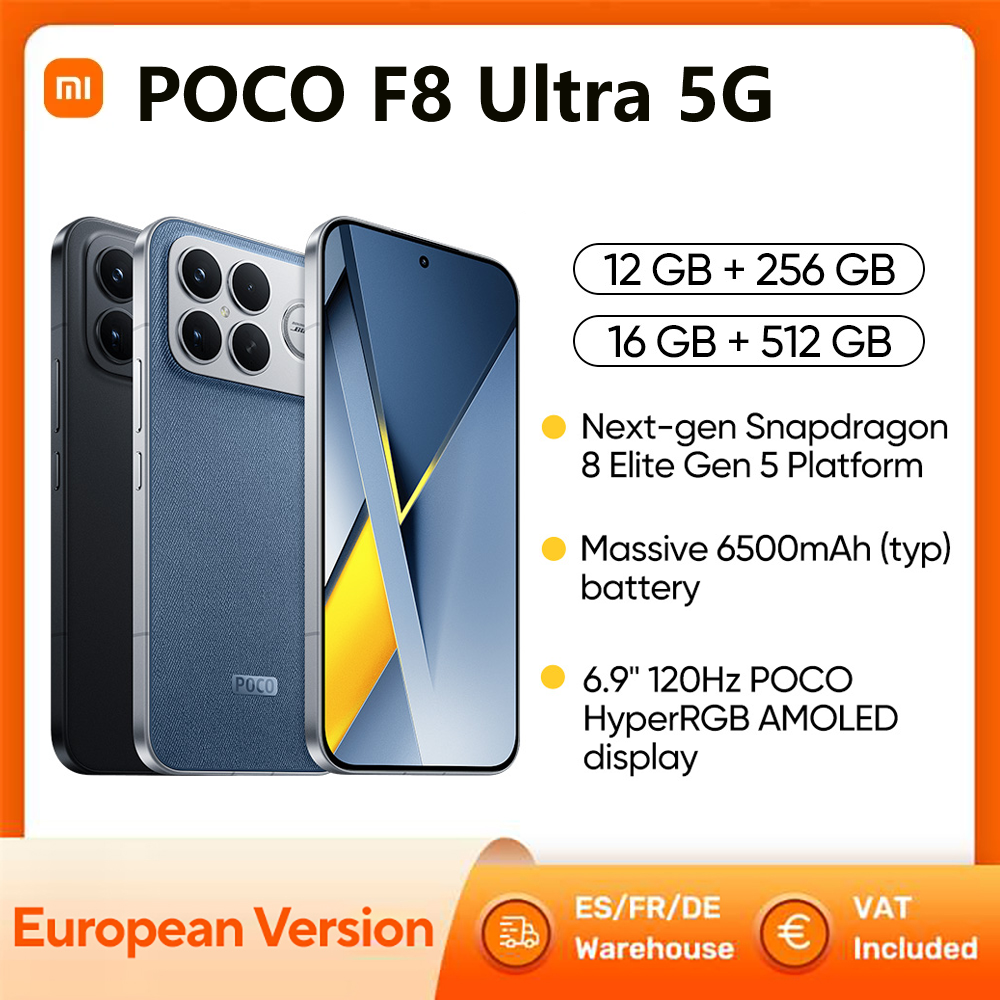 Smartphone POCO F8 Ultra 5G Snapdragon ® 8 Elite Gen 5 6,9 pouces 120 Hz POCO Hyper RGB AMOLED écran AMOLED 6500 mAh 100 W filaire 50 MP IP68 NFC