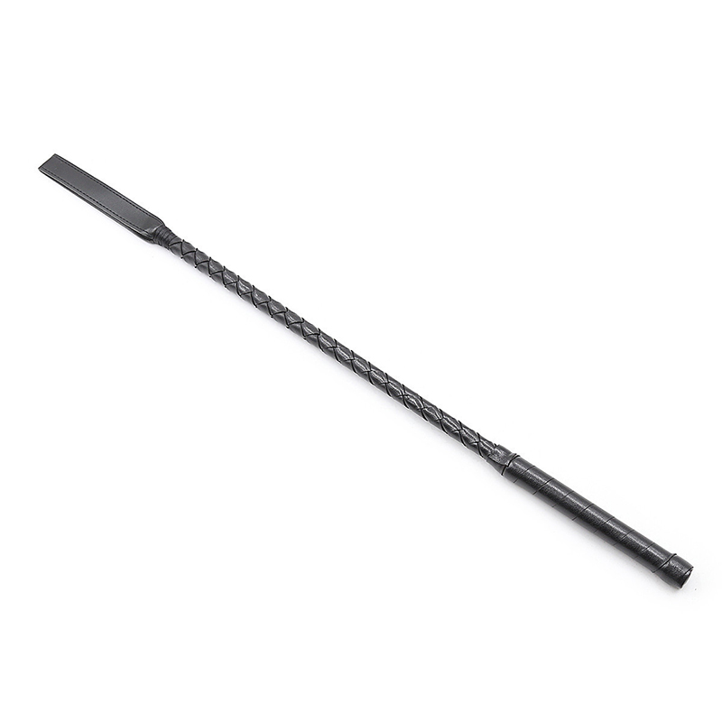 Chicote longo e reto para treinamento de cavalos, alça preta, parte superior de couro, colheitas de equitação, remo flogger, slapper, chicotes de curativo, 55 cm