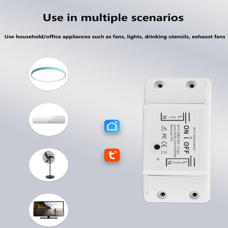Tuya Licht WiFi Schakelaar Smart Leven APP Voice Relais Controller Timer Module Google Home Alexa Muur 110V 220V 10A
