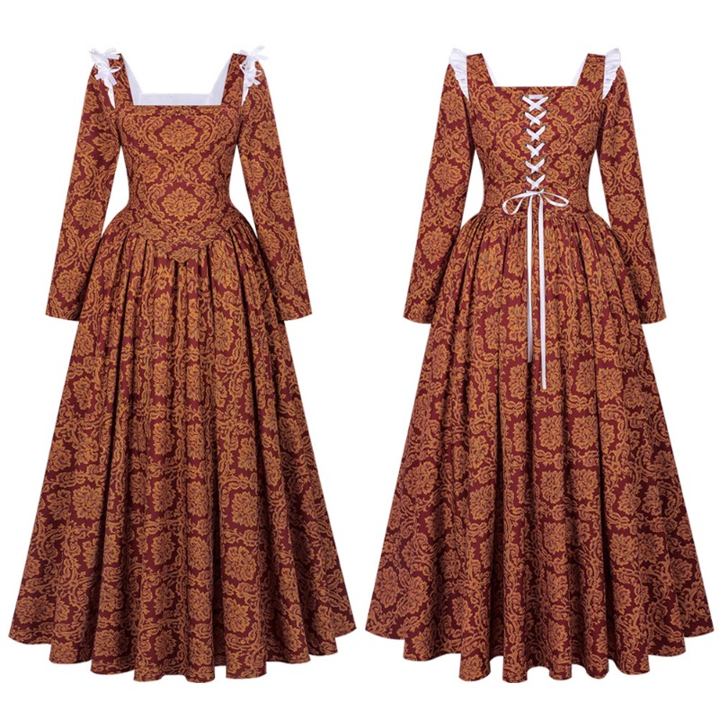 Vestido Medieval de Corte Renacentista para Mujer, Disfraz Formal de Cosplay, Traje Italiano