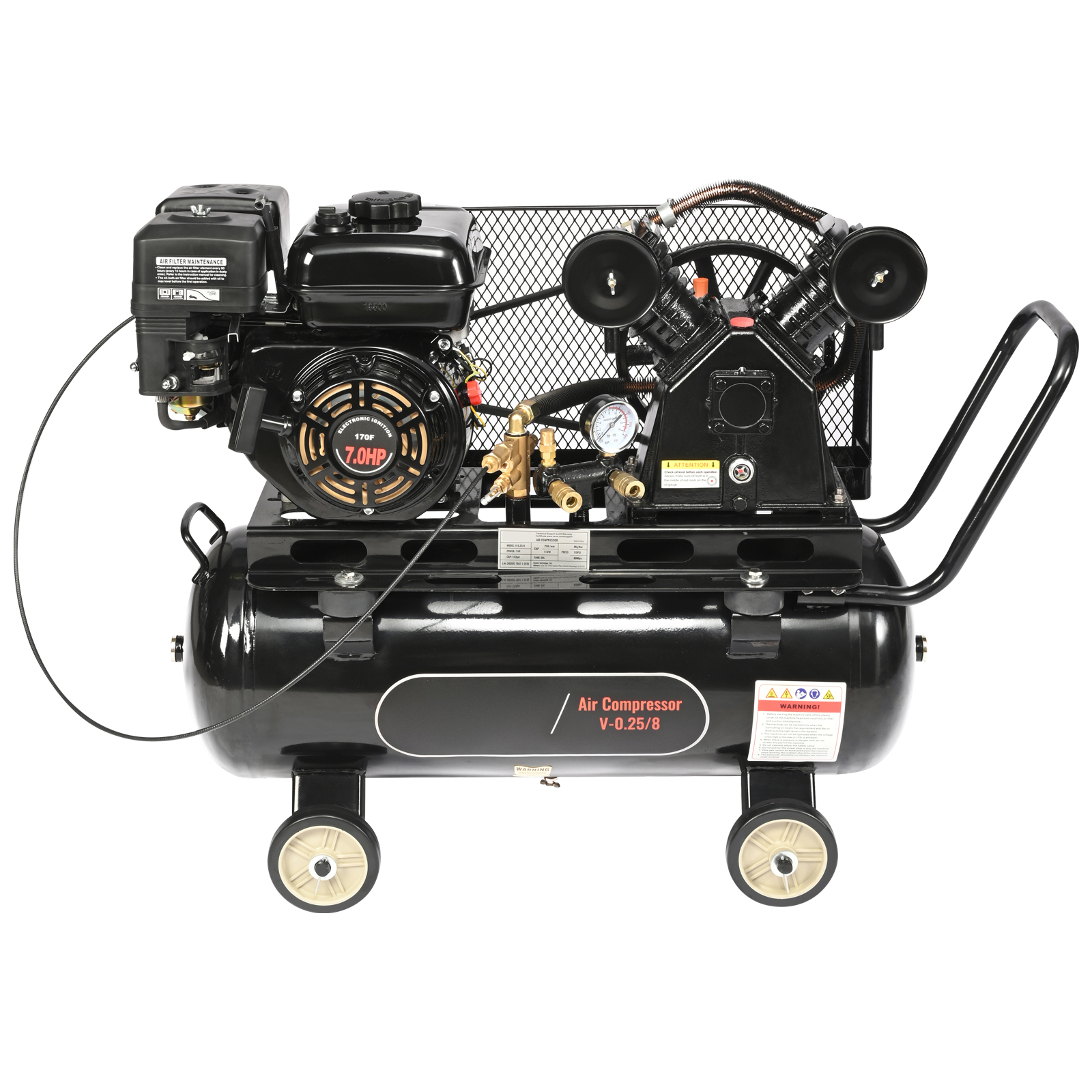 SucceBuy Compresseur d'air à gaz 7HP/15HP 10/20/30 gallons Réservoir de compresseur d'air 115PSI Pressure maximale pour atelier de construction