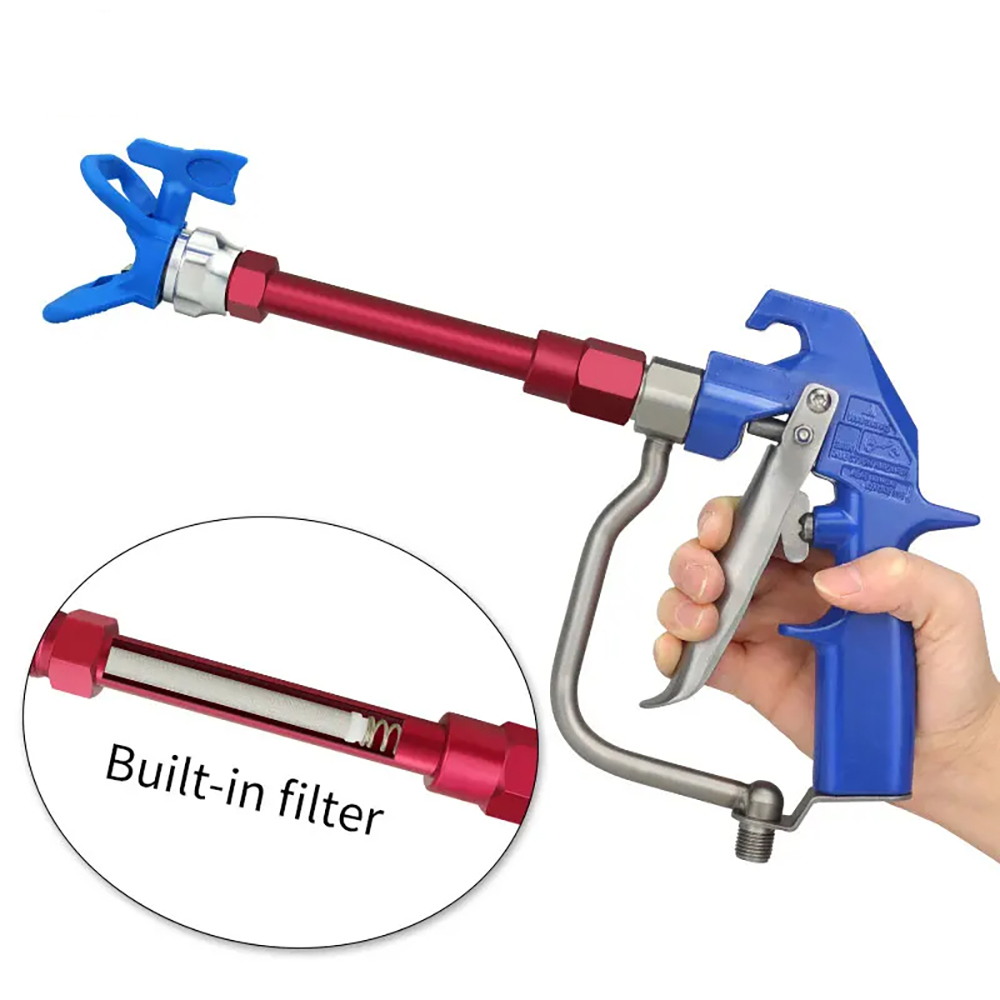 Haste de extensão para pistola de pulverização, filtro de tela para pistola de pulverização, filtro de pintura grossa, anti entupimento