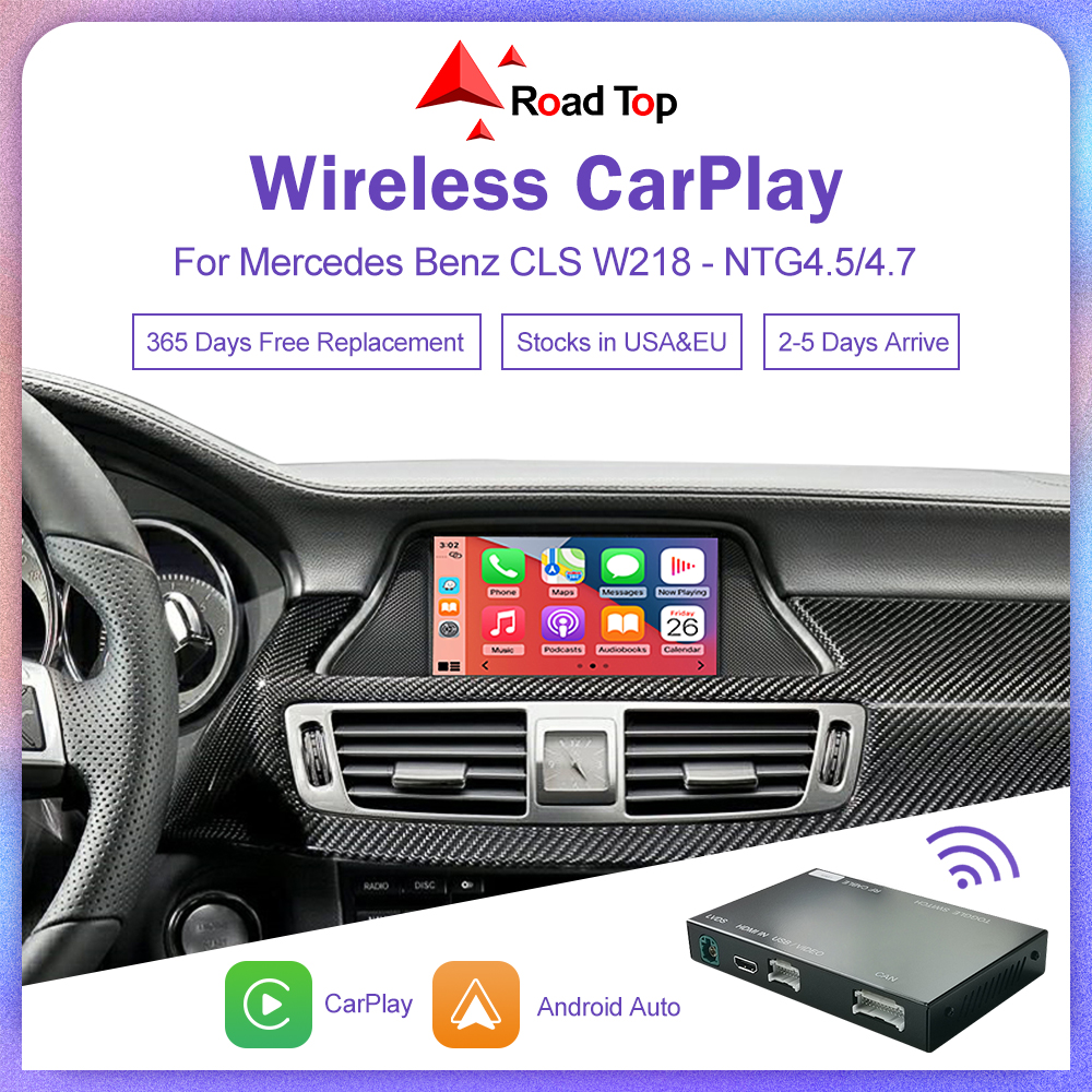 CarPlay inalámbrico para Mercedes Benz CLS W218 2011-2015 NTG4.5/4,7 Con Android Auto Mirror Link AirPlay Bluetooth Siri Voice USB