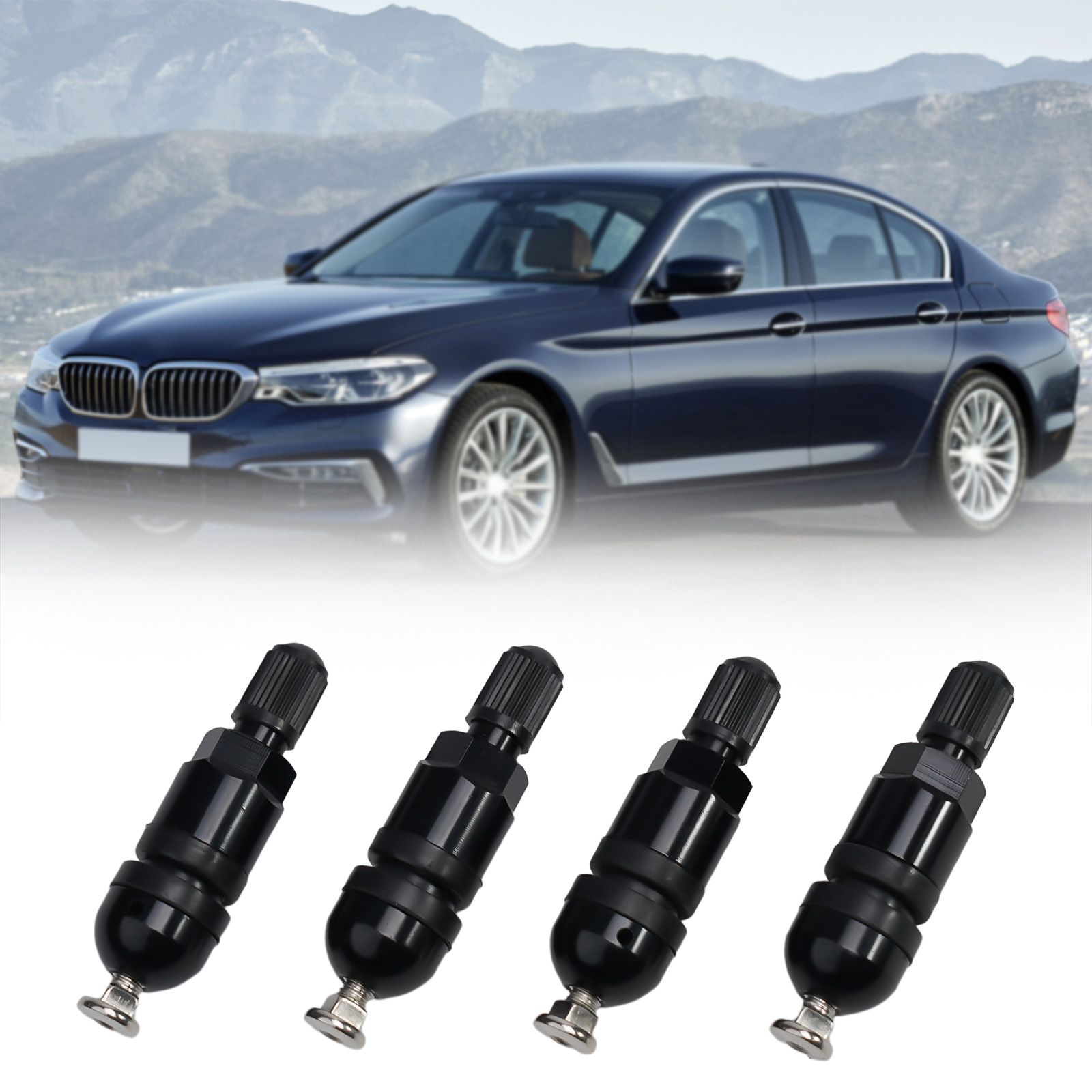 4 stücke TPMS Reifendruck Sensor Ventil Stem Reparatur Kit Für BMW 5 Serie Schwarz Reifendruck Sensor Ventil Stem Reparatur kit