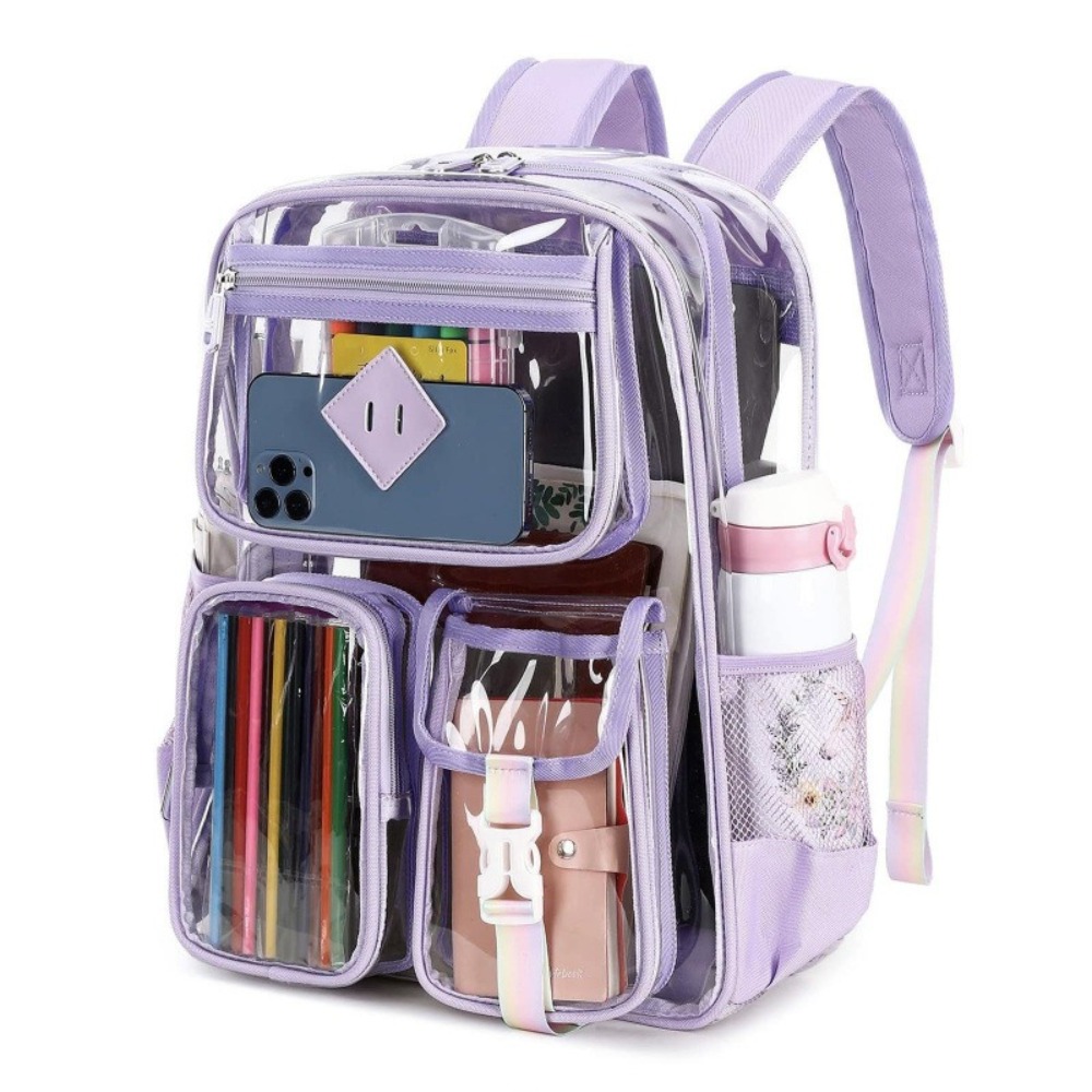 Neue transparente Schultasche, verstellbarer Riemen, große Kapazität, Computertasche, vielseitiger wasserdichter Rucksack