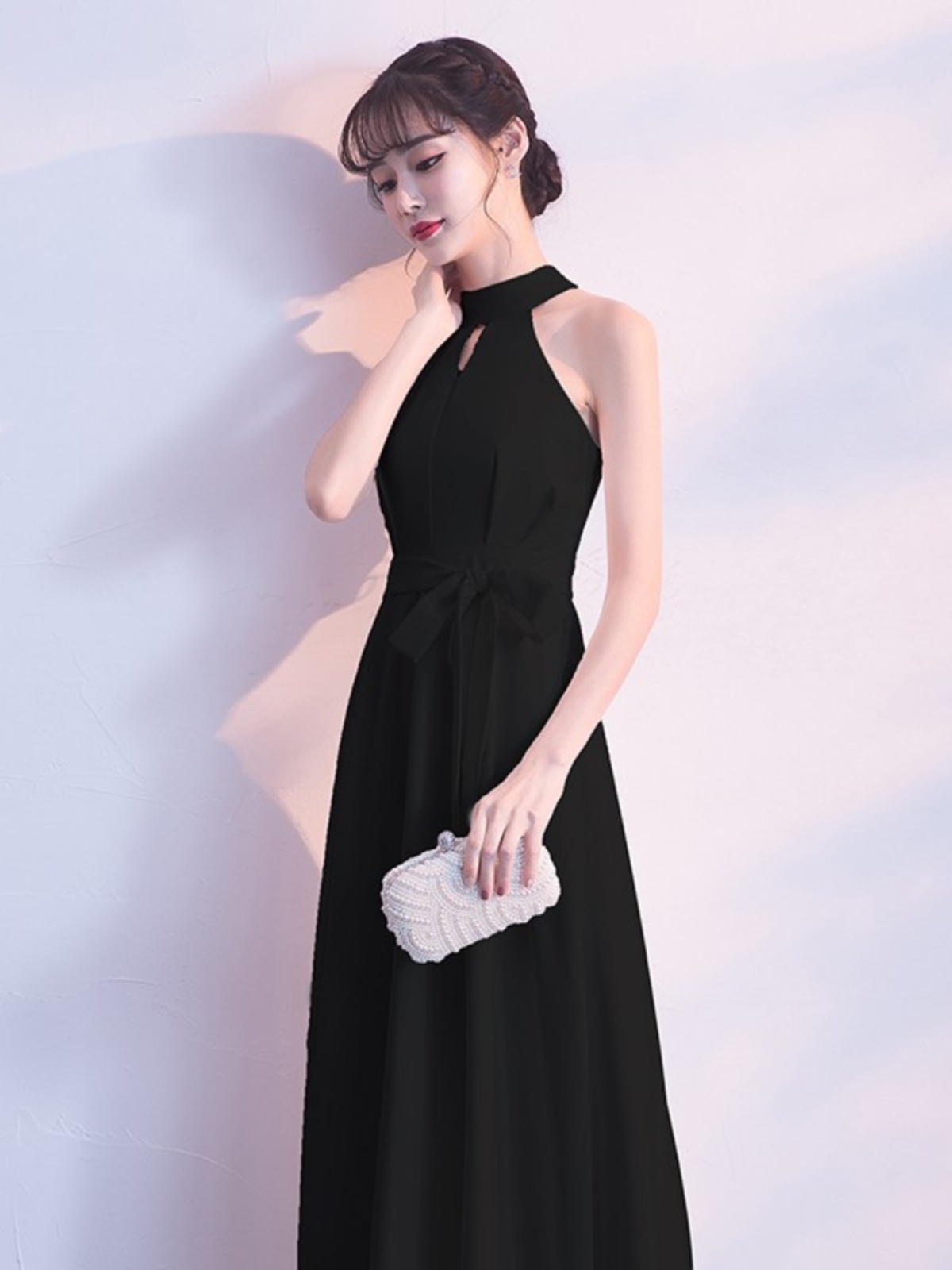 Vestido de Festa Longo Preto E 2023 Novo Estilo para Anfitriãs, Vestido de Celebridade que Emaece, Moda Fena Est...