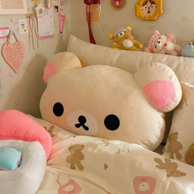 Bantal Mewah Rilakkuma Bantal Tidur Nyaman Boneka Lembut untuk Sofa Kamar Tidur Asrama Anak-anak Dewasa