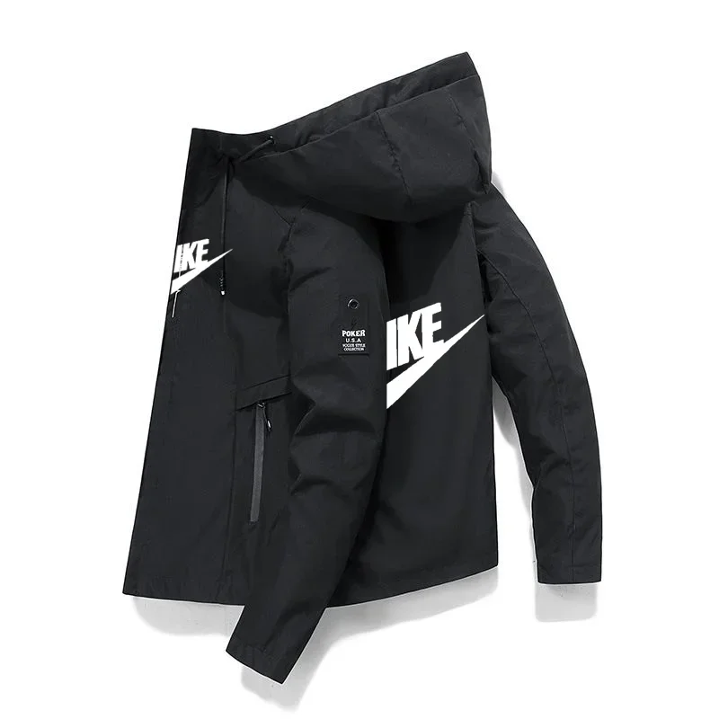 2025, neue Marke Frühling und Herbst, winddichte Reißverschlussjacke für Herren, hochwertige, lässige Baseballjacke mit Kapuze, Outdoor-Sportjacke