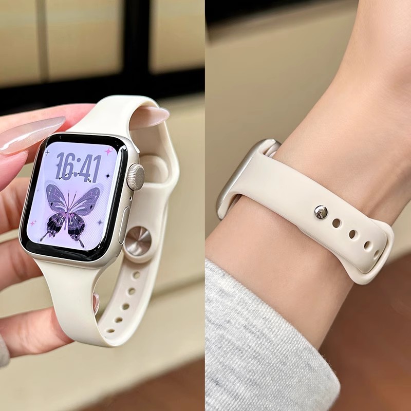 Pulseira fina para apple watch band 42mm 40mm 41mm 46mm 44mm 45mm pulseira esportiva de silicone iwatch série 11 10 9 8 se 7 6 5 ultra 2