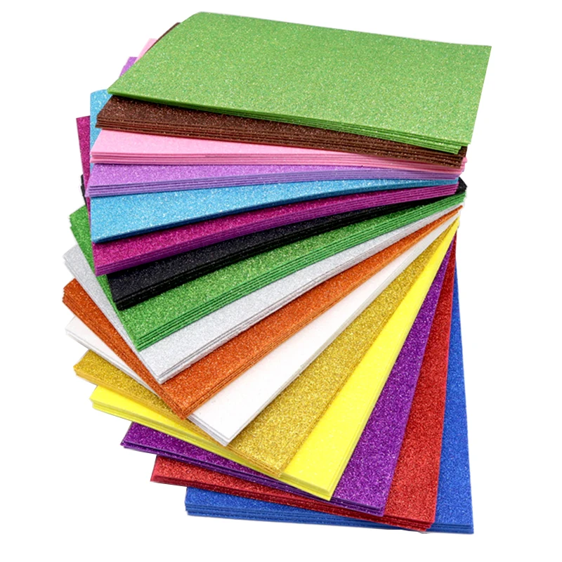Papel de espuma brillante para niños, 5 piezas, A4, sin pegamento, para actividades artesanales