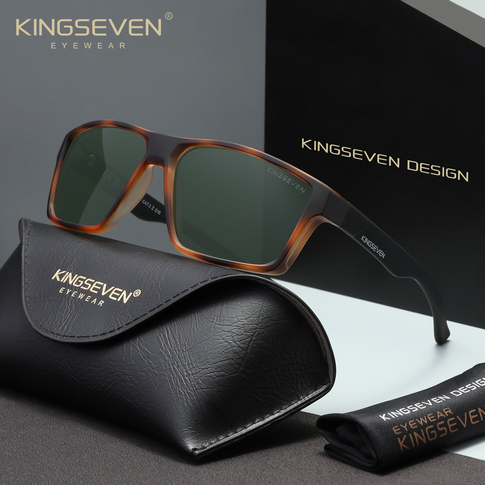 KINGSEVEN Marca Moda Occhiali da sole Uomo Donna Classica polarizzata UV400 Occhiali protettivi antiriflesso Guida Occhiali causali