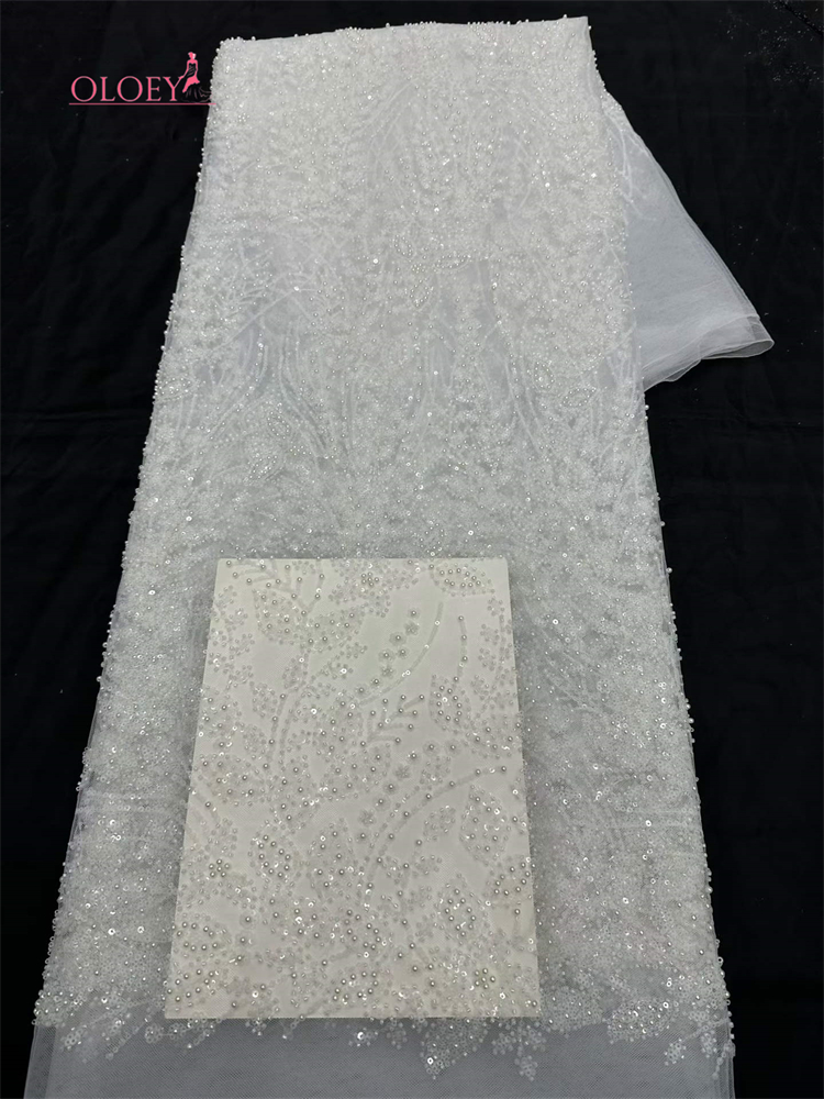 Tela de encaje con cuentas africanas 2026, tela de encaje de gasa nigeriana de alta calidad con lentejuelas, adecuada para coser vestidos de fiesta de boda