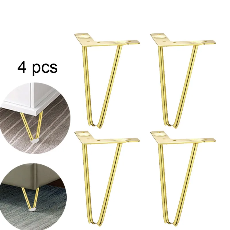 Patas de Metal de alta resistencia para muebles, protectores de suelo de goma para armario, sofá, tocador, soporte de mesa, 4 piezas