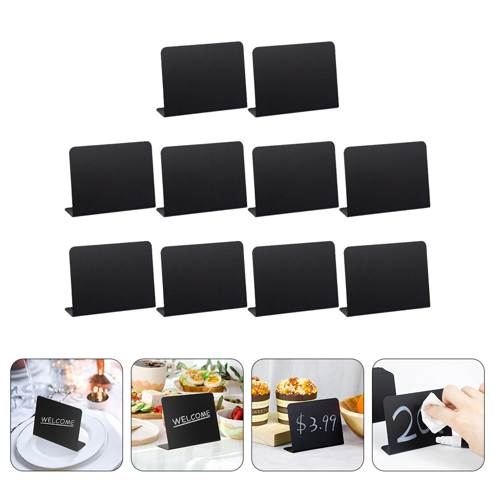 Mini panneau alimentaire noir, 10 pièces, tableaux d'écriture, affichage des prix, tableau noir décoratif, tableaux de Menu pour messages multifonctionnels en PVC