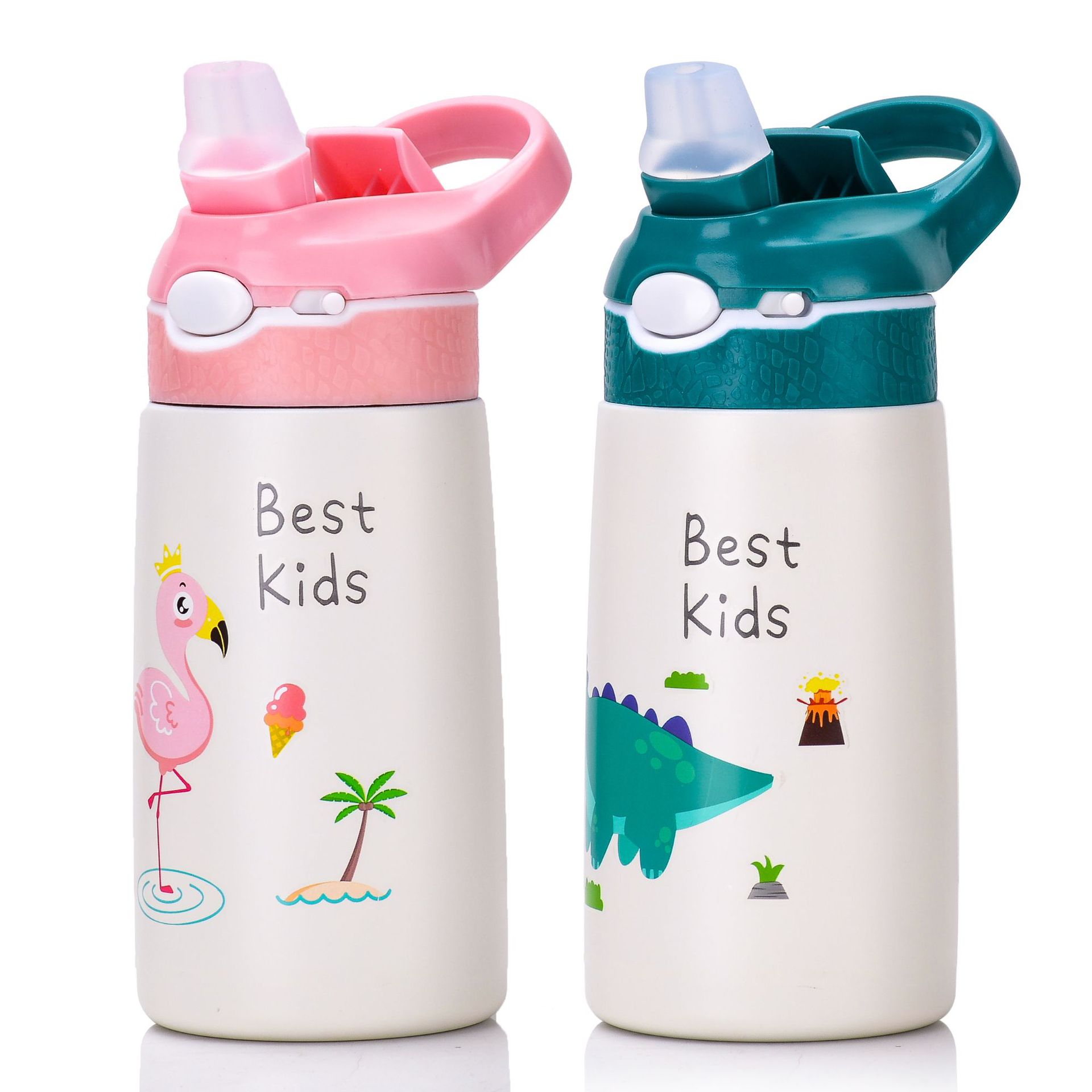 400 ML Kinderen Thermos Waterfles Kids Thermos Mok Baby Eend Gefactureerd Stro 316 Rvs Thermosflessen Tumbler Thermo cup