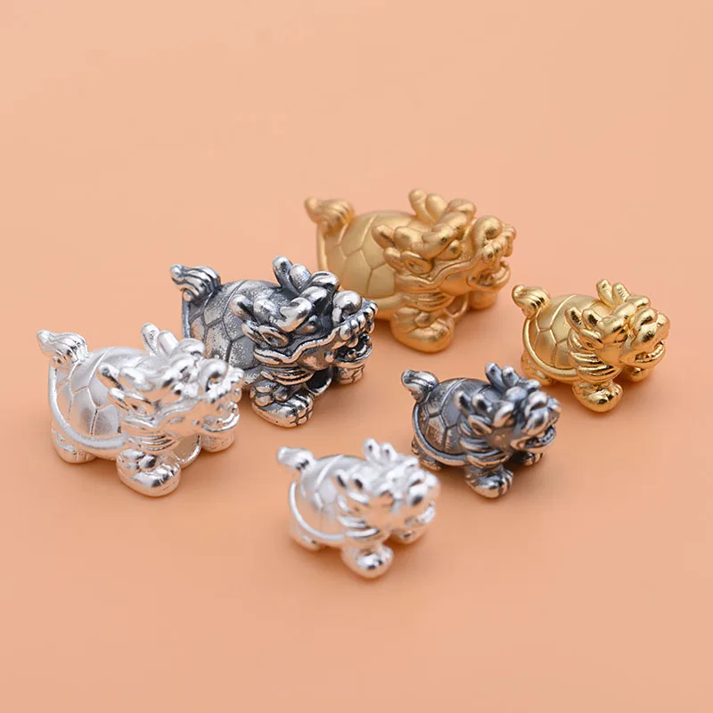 999 ฟุตเงิน 3D Hard Silver Transfer อุปกรณ์ลูกปัด Zhaocai เต่ามังกรแยกลูกปัดทำด้วยมือ DIY วัสดุทอ A