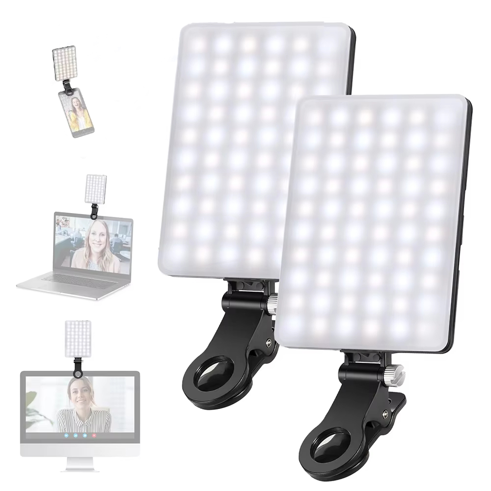 RGB LED ポケット補助光ミニクリップオン充電式ビデオライト電話 iPad ラップトップ Vlog Selfie ライブブロードキャスト写真撮影用
