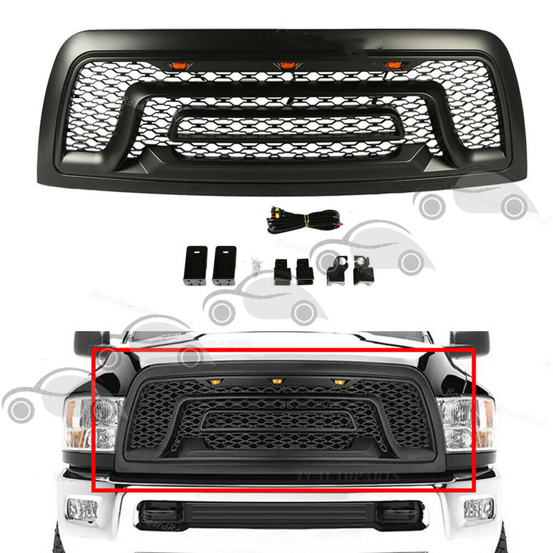 Kisi Jaring Facelift Balap Depan dengan Lampu LED untuk Dodge Ram2500 Ram3500 Ram4500 2010-2018