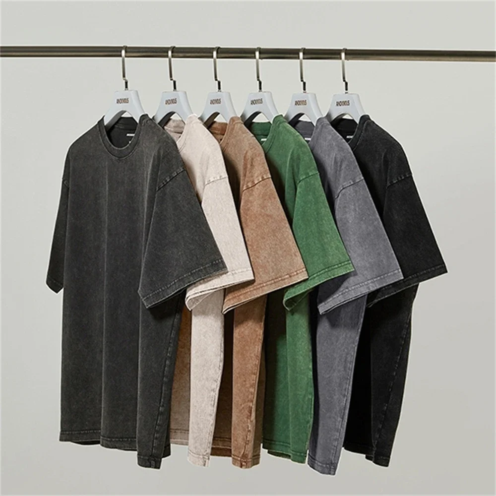 T-shirt Oversize da Uomo Tinta Unita, Confezione da 5, Vestibilità Ampia, Stile Retrò, Girocollo, Streetwear, Estivo, Casual, Taglie Forti