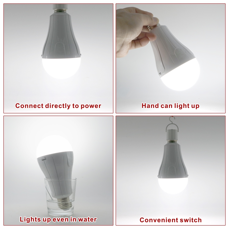 15 W LED-Notfall-Glühbirne, E27, 1600 mAh, 85–265 V, wiederaufladbare Glühbirne für Stromausfall zu Hause, Camping, Zelt, Veranda, Gartenlampe