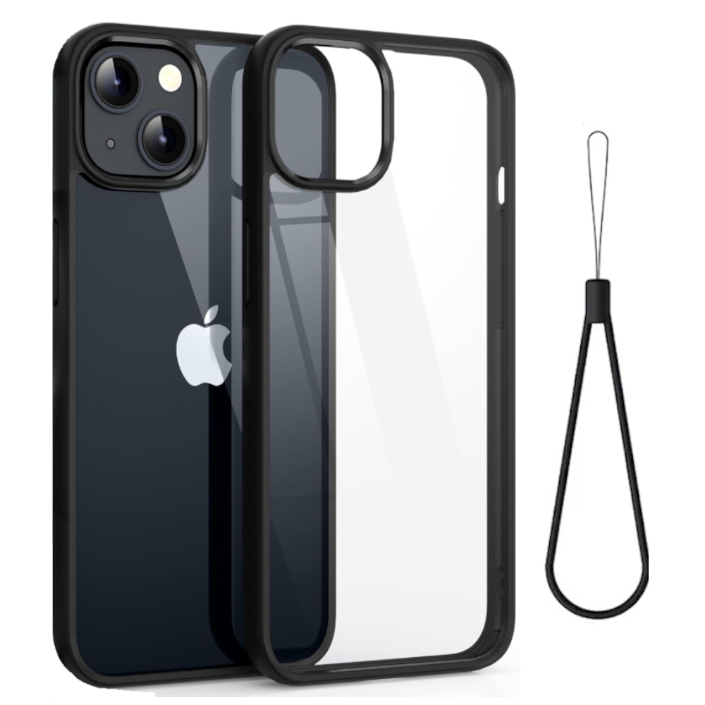 Shockproof Silicone Lanyard Cord Phone Case For iPhone 11 12 13 14 15 Pro Max XS XR 8 7 6 Plus Transparent Protection Back Cover
