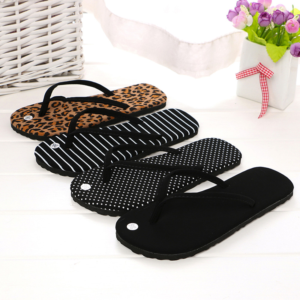 แฟชั่นฤดูร้อนรองเท้าแตะ Flip Flops ผู้หญิงผู้ชายเสือดาวรองเท้าแตะสุภาพสตรีรองเท้าในร่มกลางแจ้ง Flip-Flops ชายหาดสไลด์แบน
