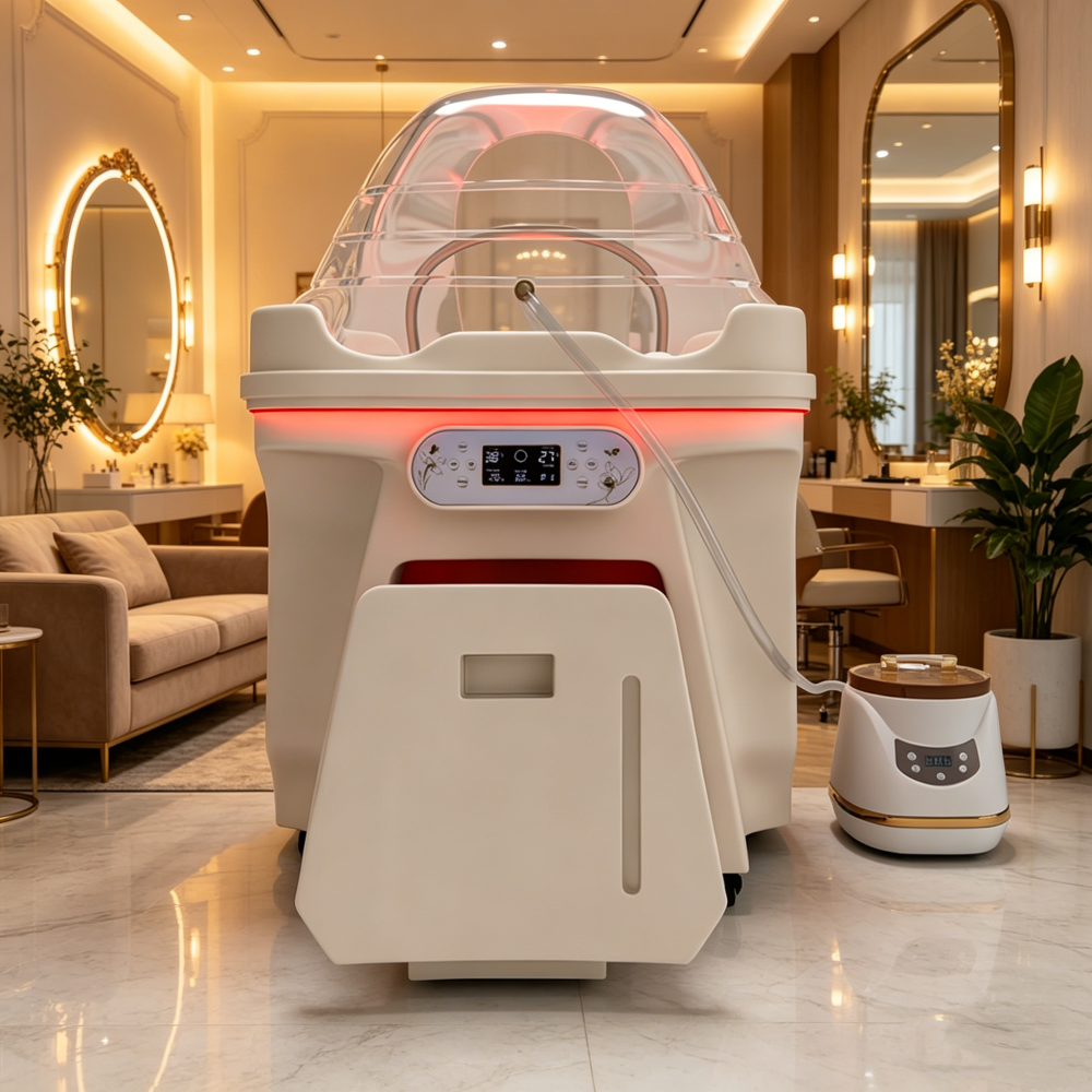 [EU-Lager] 2026 Japanisches Kopfmassageliege mit Wasserzirkulationssystem, tragbarer Rückenwasch-Shampoo-Stuhl, Salonmöbel