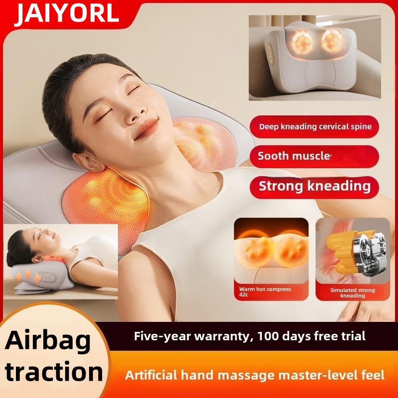 Travesseiro de massagem para pescoço, massageador cervical elétrico, cintura, costas, ombro, shiatsu amassado, multifuncional, compressa quente, presente de relaxamento