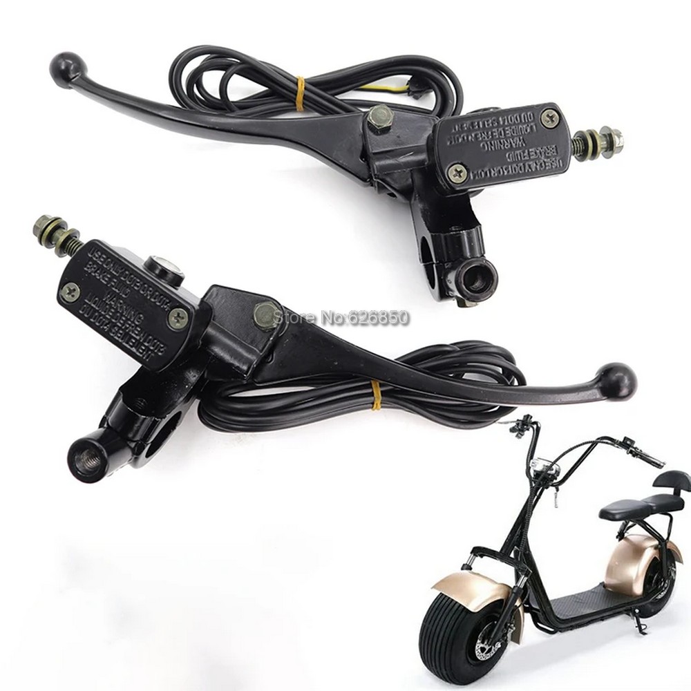 Boutiques de pompe de frein et poignée droite pour scooter électrique Citycoco, fil de signal de frein avant et arrière, levier de frein de vélo électrique