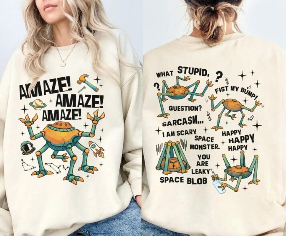 Забавная толстовка с круглым вырезом Amaze Amaze Amaze, толстовка с изображением Марии и книги, ретро-футболка с длинным рукавом в стиле научной фантастики, подарок для любителей научной фантастики, забавная футболка