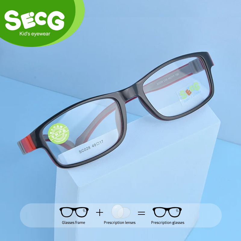 SECG Óculos infantis com prescrição, lentes ópticas com receita, meninos e meninas, lentes personalizadas para crianças, óculos para visão