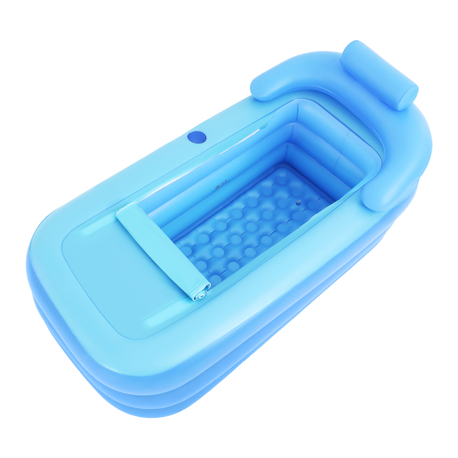 Baignoire gonflable moderne en PVC bleu, grande, portable, pliable, autonome, pour adultes et enfants, 160x84x64 cm