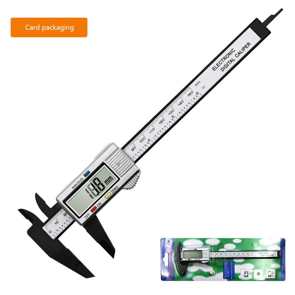 Penggaris Pengukur Kaliber 0-150Mm Kaliper Pengukur Digital Plastik Kekuatan Tinggi 4 Fungsi Pengukuran Alat Pengukur Satuan Mm/inci