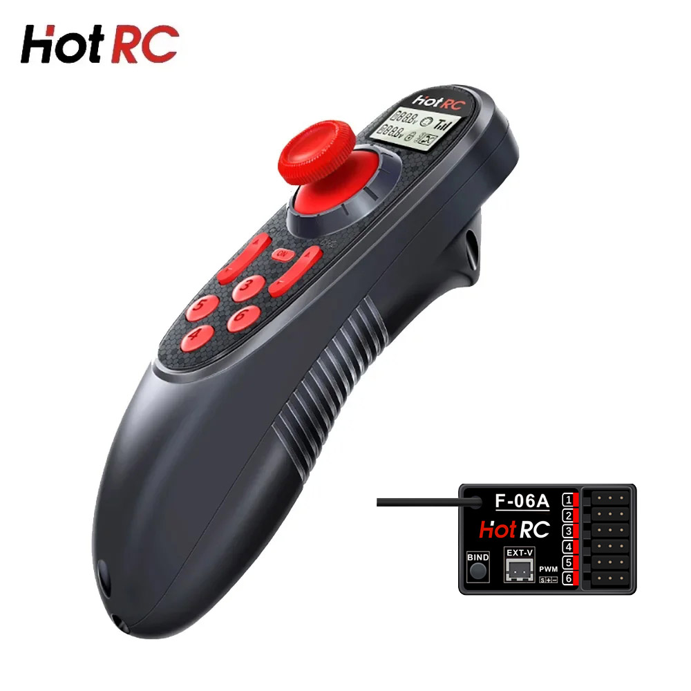 HOTRC-rádio sistema transmissor, controle remoto com DS 600 PWM 6 canais receptor para RC Boat, DS-600 6CH 2,4 GHz