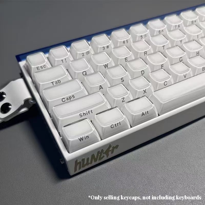 XVX White Custom Side Printed Keycaps Crystal Jelly Keycaps 113 Keys OEM Profile for Cherry MX Switches Mechanical Keyboard