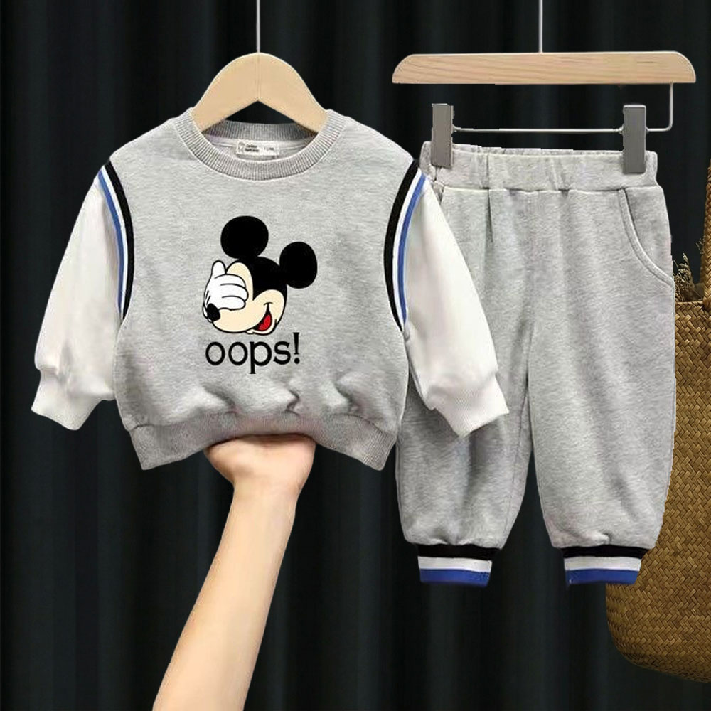 Ensembles de vêtements pour enfants printemps-automne, imprimés de dessins animés, survêtements à manches longues pour garçons, sweat-shirt et pantalon pour enfants, ensemble 2 pièces