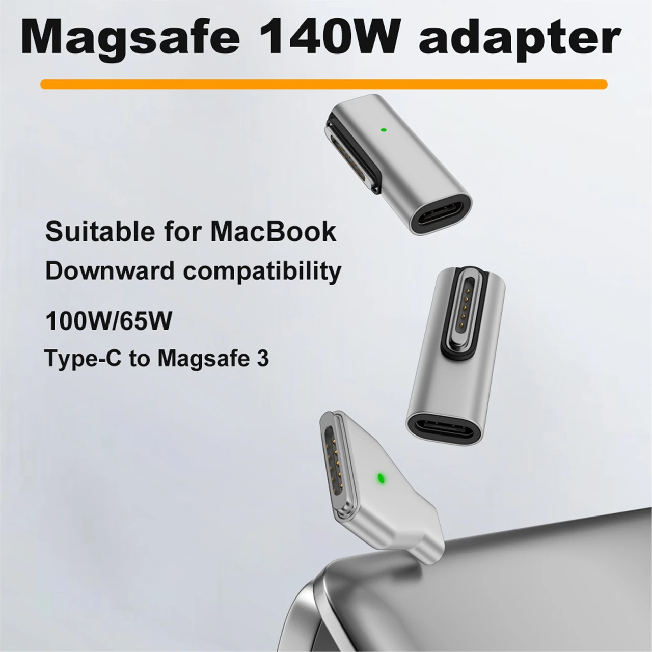 140W Snel Opladen Adapter Usb C Type-C Vrouw Naar Magsafe3/2/1 Magnetische Adapter Voor Apple Macbook Air/Pro14 Snel Opladen 100W 5a