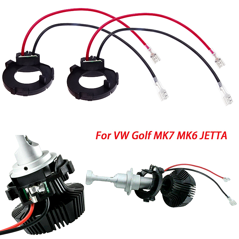 H7 LED Mobil Lampu Adaptor Lampu Pemegang Base Klip Retainer Halogen Lampu Depan Socket Konversi Kit untuk VW Golf MK7 MK6 JETTA