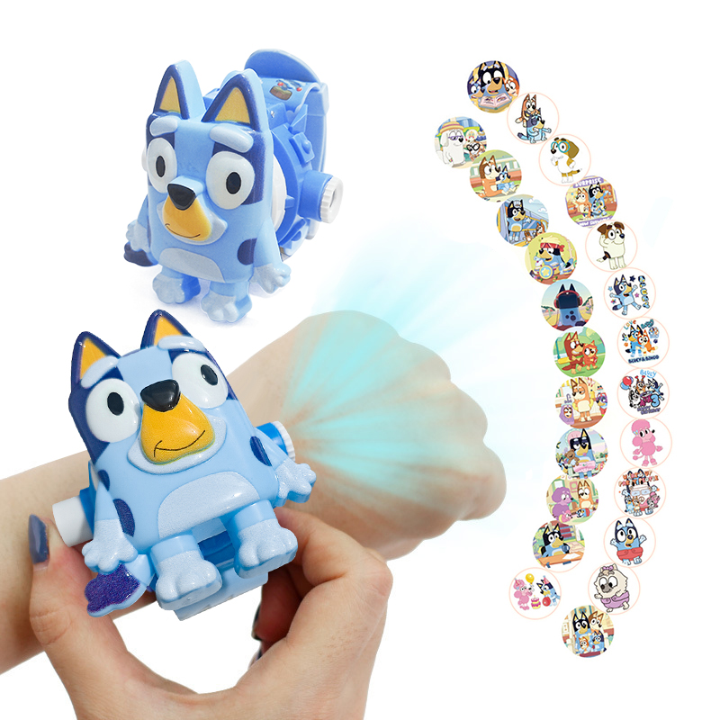Bluey 24 Projection Pattern Toy Watches Electronic Display Wristwatch Anime Peripherals Clock Cartoon Watch Children's Gifts