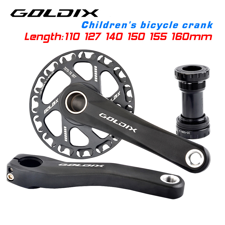 GOLDIX rower dziecięcy mechanizm korbowy 110/127/140/150/155/160mm korba z tarczą ochronną 30T 32T koło łańcuchowe akcesoria rowerowe dla dzieci