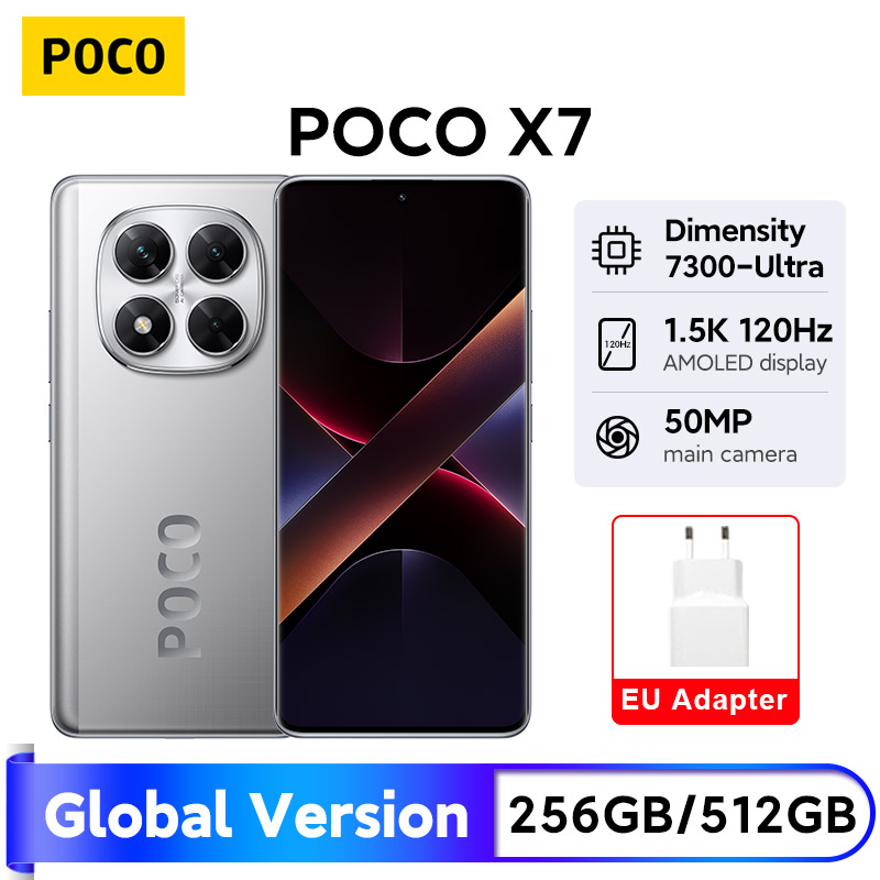 POCO X7 5G Versão Global 6.67" 120Hz AMOLED Dimensity Display 7300-Ultra 50MP OIS Câmera 5110mAh Bateria IP68 NFC SmartPhone