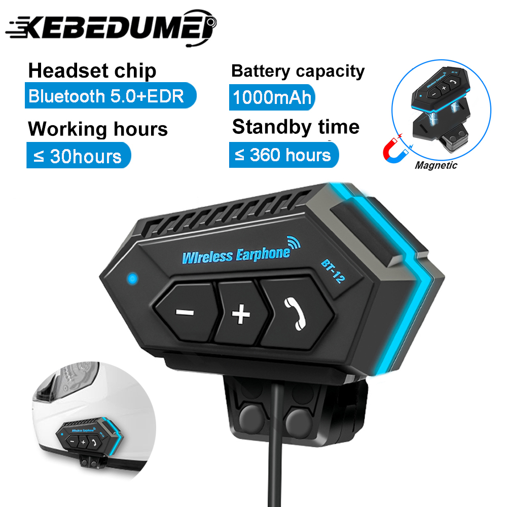 BT12 Zestaw słuchawkowy do kasku motocyklowego Bluetooth Bezprzewodowy zestaw głośnomówiący Stereo Przeciwzakłóceniowy Wodoodporny głośnik Moto Słuchawki