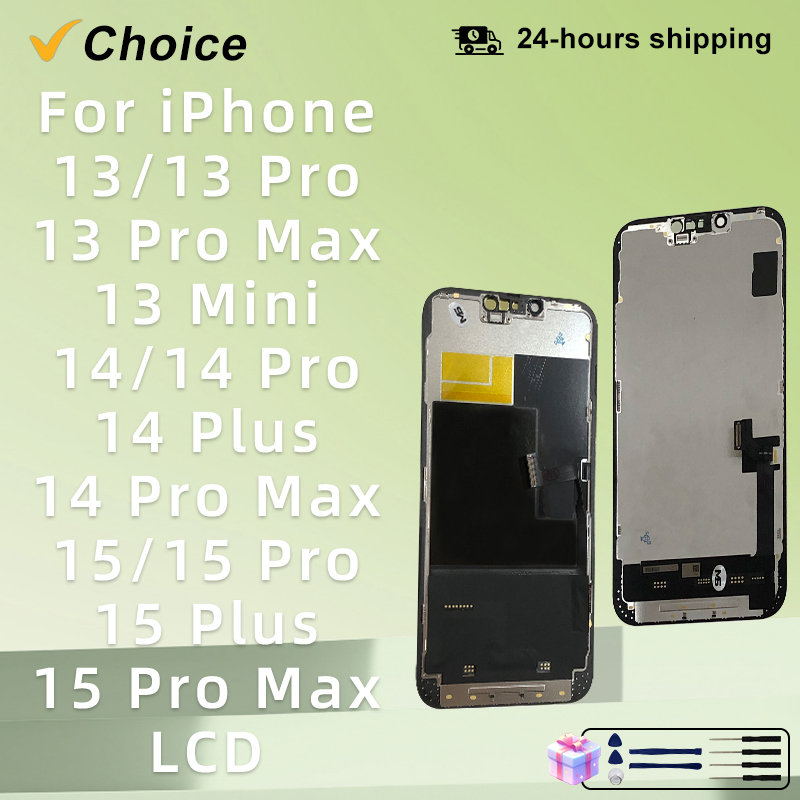 AAA ++ OLEDสําหรับiPhone 13 Pro Max LCD 13 Mini 13 LCD Digitizerหน้าจอสัมผัสสําหรับiPhone 14 Pro Max 14 Plus 15 ProจอแสดงผลLCD