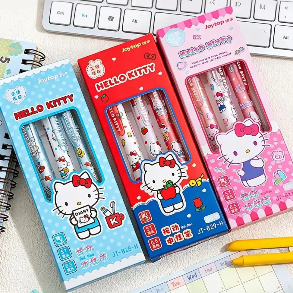 3 szt./zestaw Ścieralne długopisy żelowe Sanrio Hello Kitty Kuromi Cinnamoroll 0.5mm Czarny tusz Artykuły szkolne i biurowe Prezenty papiernicze