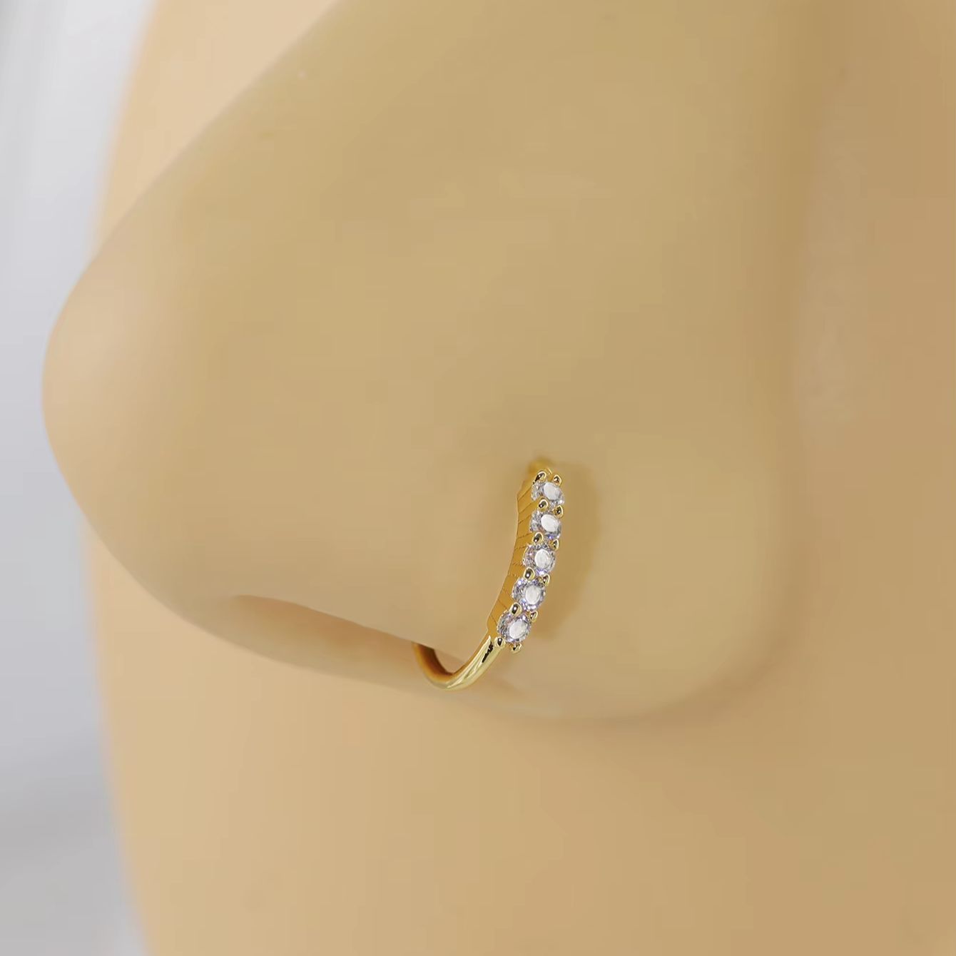 Boucles d'oreilles en zircon miniature à une rangée, ultra-brincelles, perceuse fine, exquise avec perceuse, anneau d'ouverture, clou de nez, nez percé