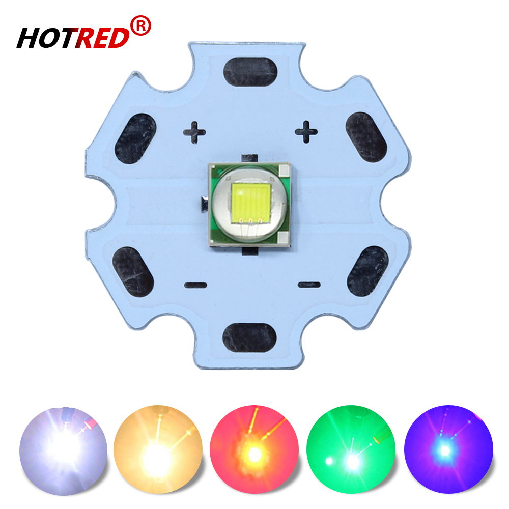 XMLL-diodos LED T6 5050, luz blanca fría y cálida U2 de 5W-10W, color rojo, verde, azul, púrpura UV, 16mm, 20mm, 25mm, PCB, 3V, 3,6 V, para linterna de bicicleta