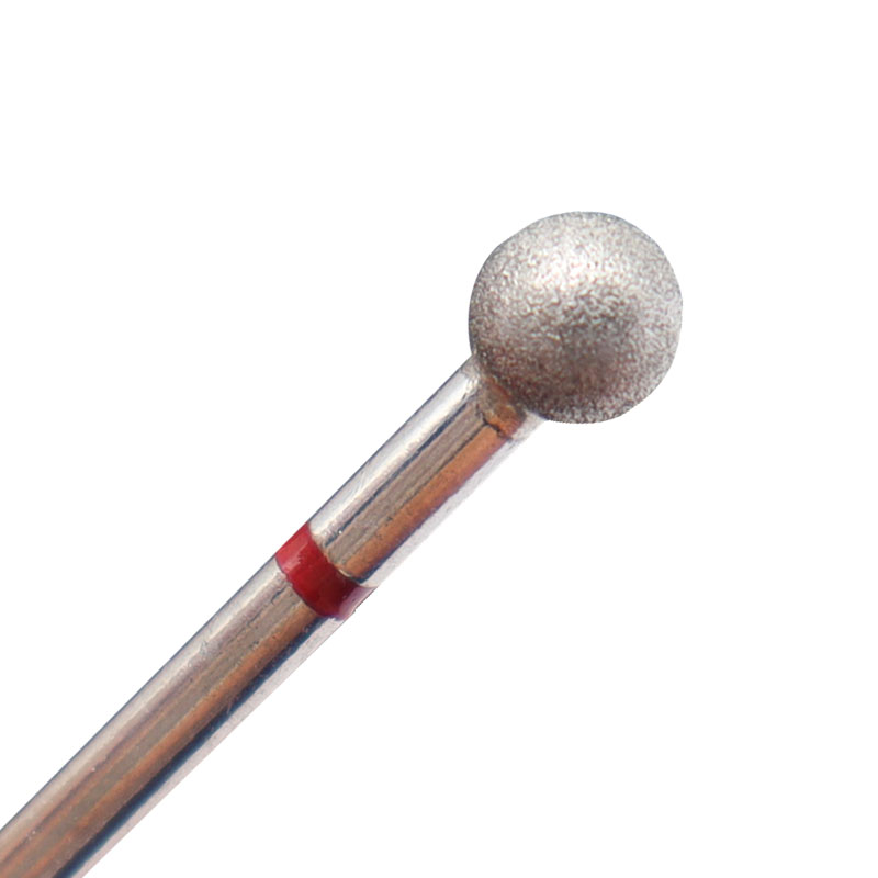 5.0 มม.สีแดง Ball เจาะเล็บ Bits ที่ดีที่สุด Diamond Burrs บด Bits อุปกรณ์เสริมสําหรับเจลเล็บเล็บเล็บเครื่องมือศิลปะขัด
