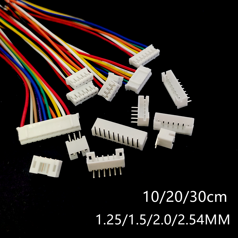 5 ชุด JST XH2.54 XH ZH PH 1.25 มม. 1.5 มม. 2.0 มม. 2.54 มม. สายเชื่อมต่อ 2 3 4 5 6 7 8 9 10 12 พิน ปลั๊กตัวผู้และตัวเมีย