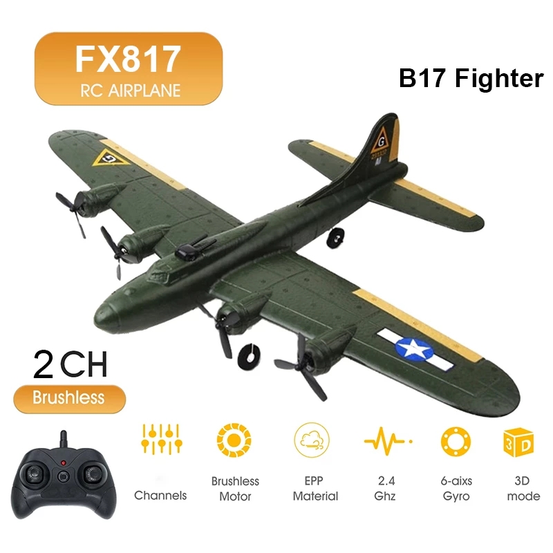FX817 B17 RC Samolot Samolot zdalnie sterowany Stałopłat 2,4 GHz Szybowiec EPP Pianka RTF Samoloty RC Zabawki dla dzieci